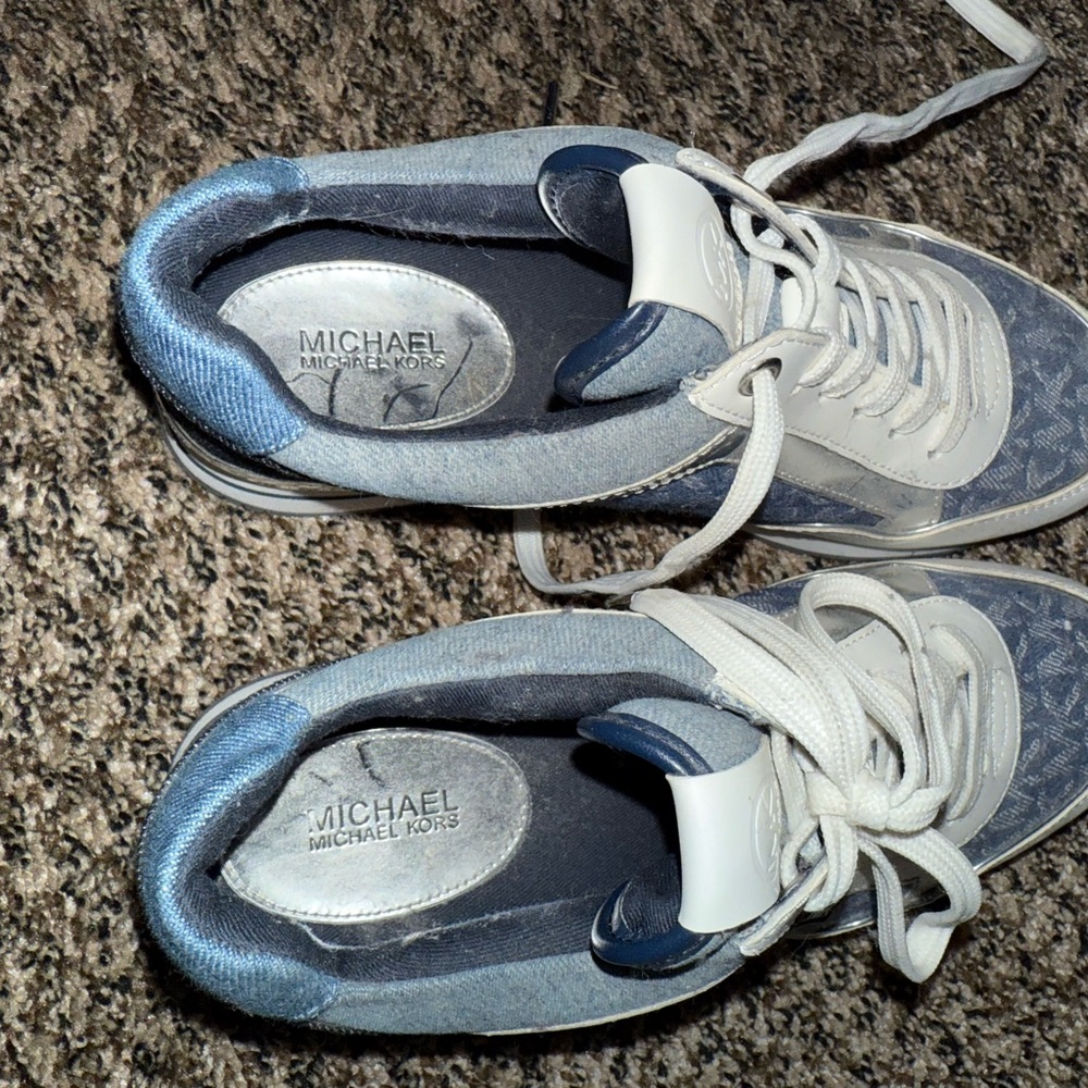Michael Kors Blue and White Casual Sneakers - Picture 5 of 7